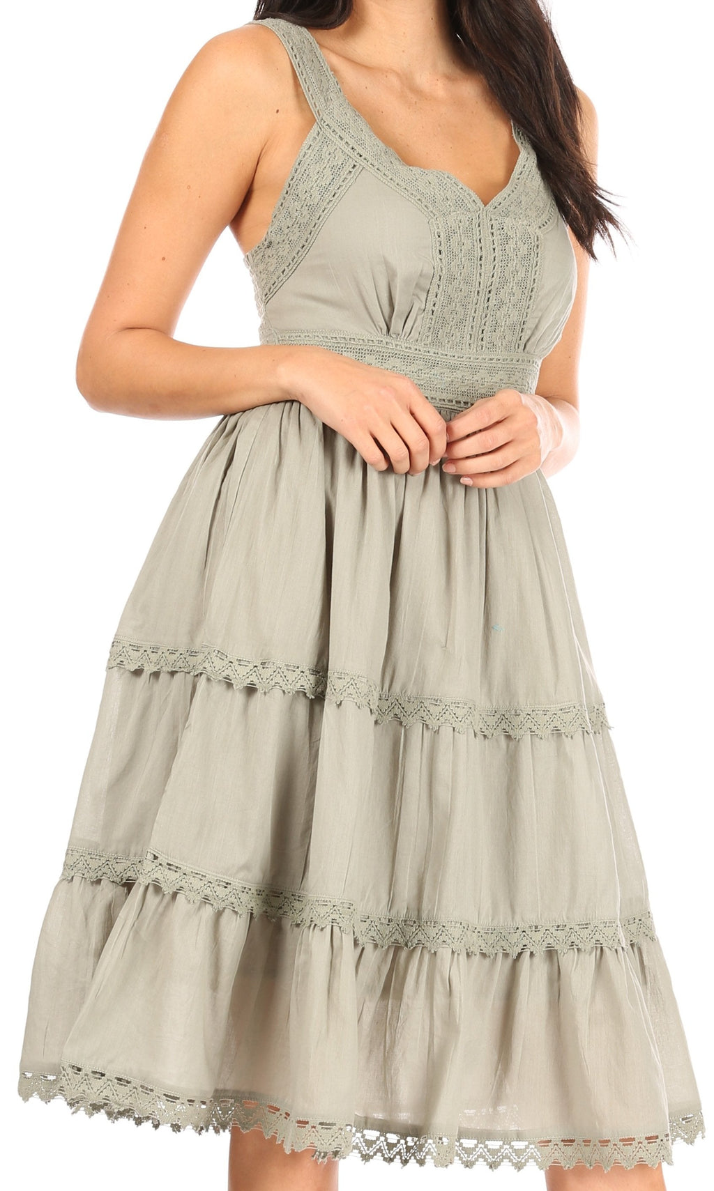 Sakkas Presta Embroidered Lace Tank Dress, Lined & Sleeveless, S–3X