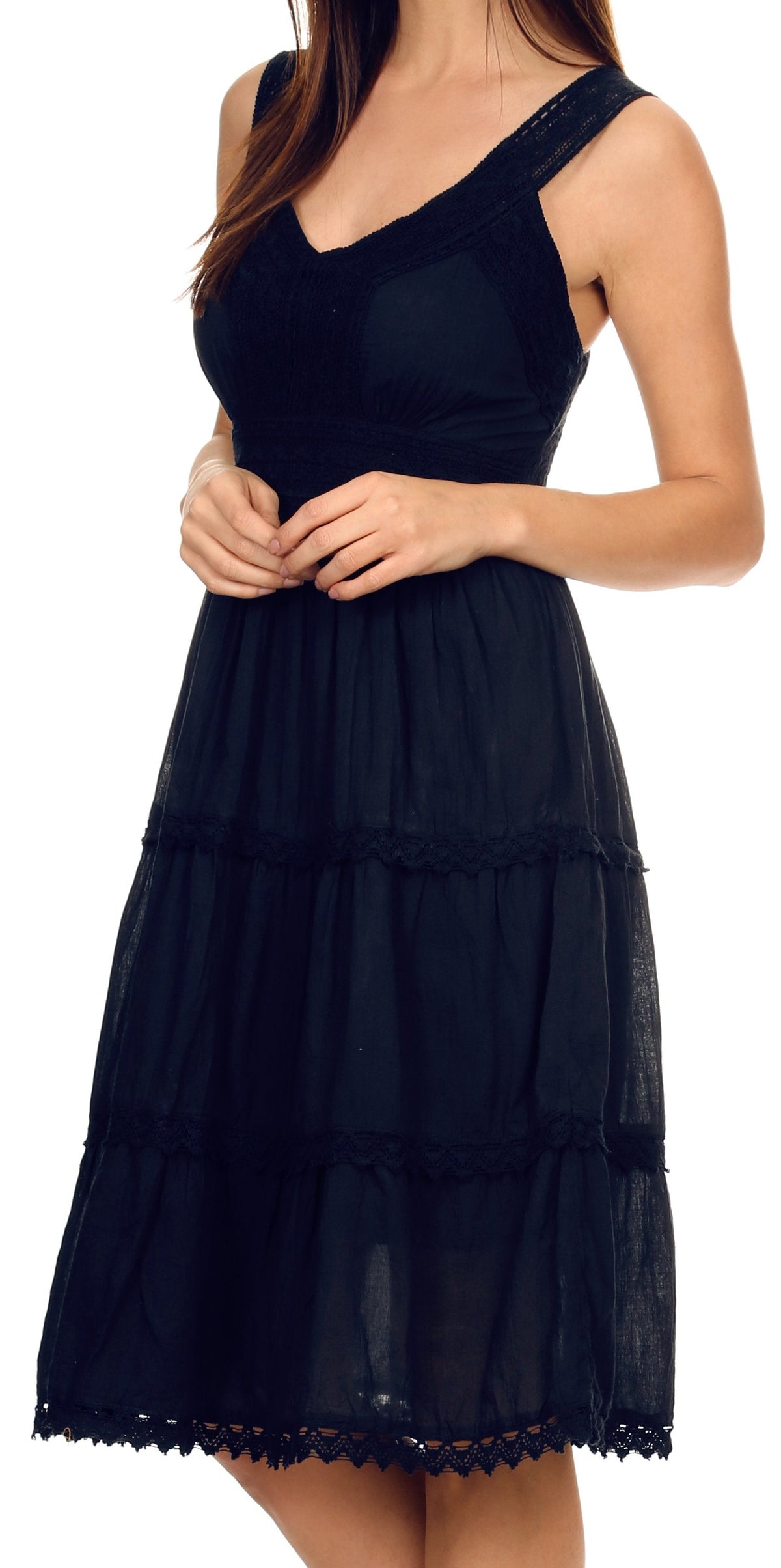 Sakkas Presta Embroidered Lace Tank Dress, Lined & Sleeveless, S–3X