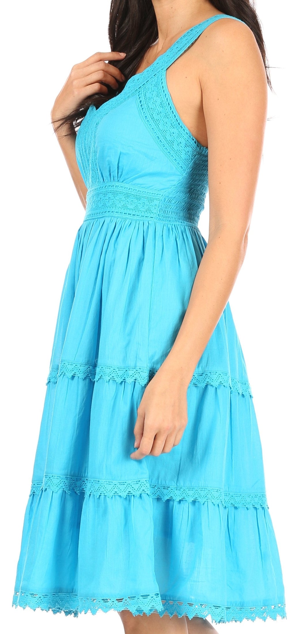 Sakkas Presta Embroidered Lace Tank Dress, Lined & Sleeveless, S–3X