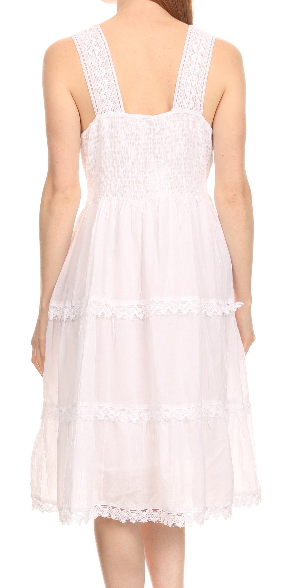 Sakkas Presta Embroidered Lace Tank Dress, Lined & Sleeveless, S–3X