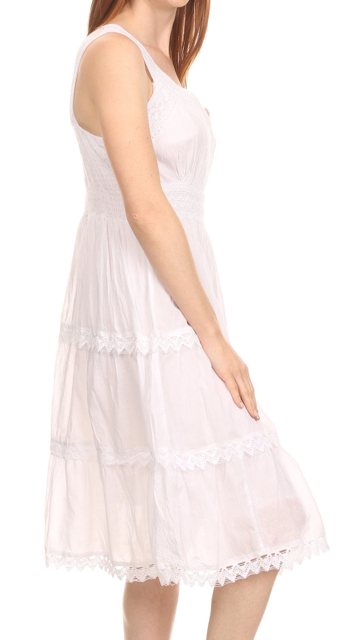 Sakkas Presta Embroidered Lace Tank Dress, Lined & Sleeveless, S–3X