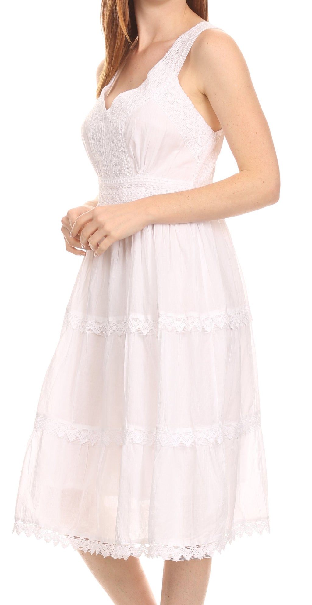 Sakkas Presta Embroidered Lace Tank Dress, Lined & Sleeveless, S–3X
