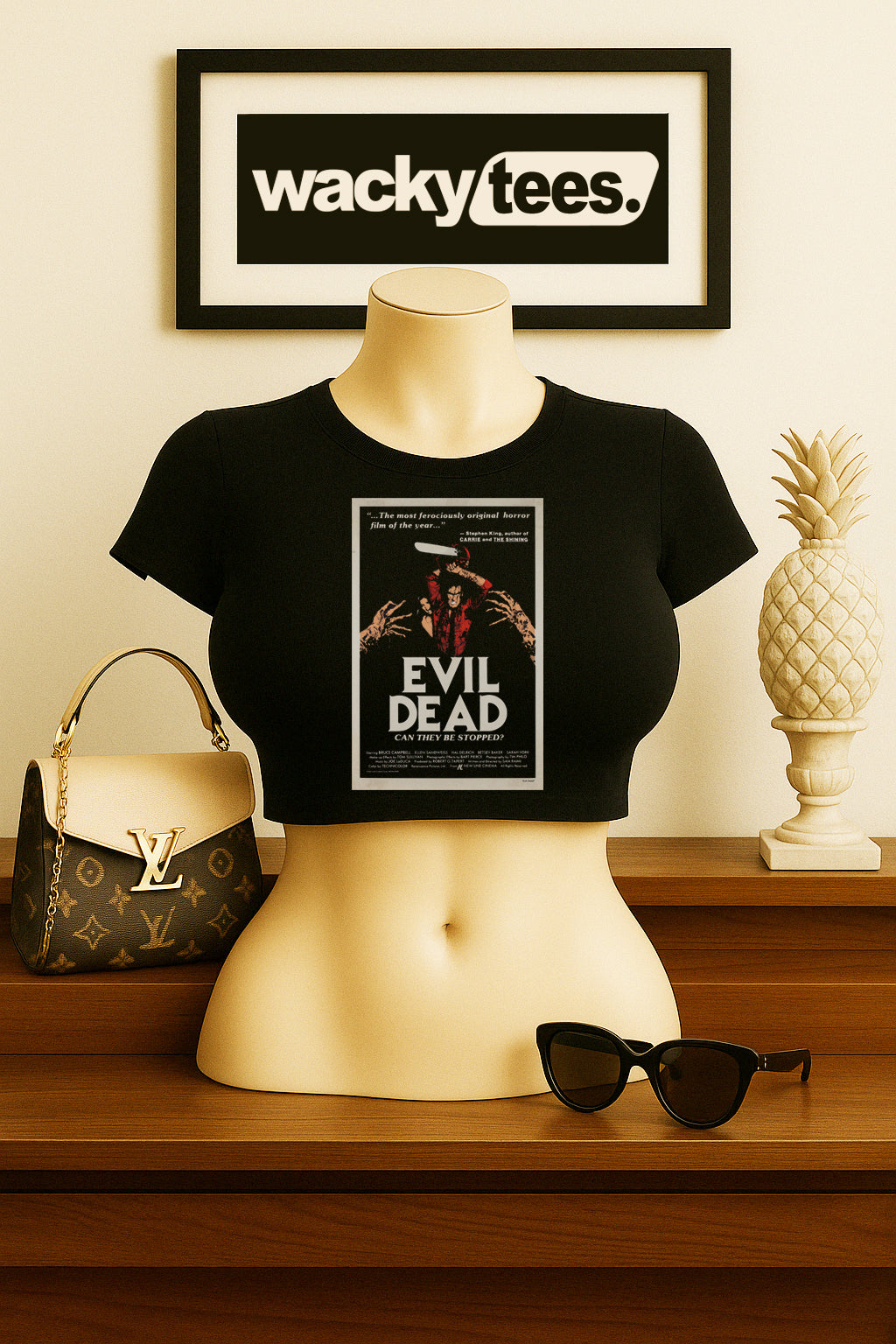 Evil Dead 1981 Can They Be Stopped Horror Poster Style Graphic Tee Shirt