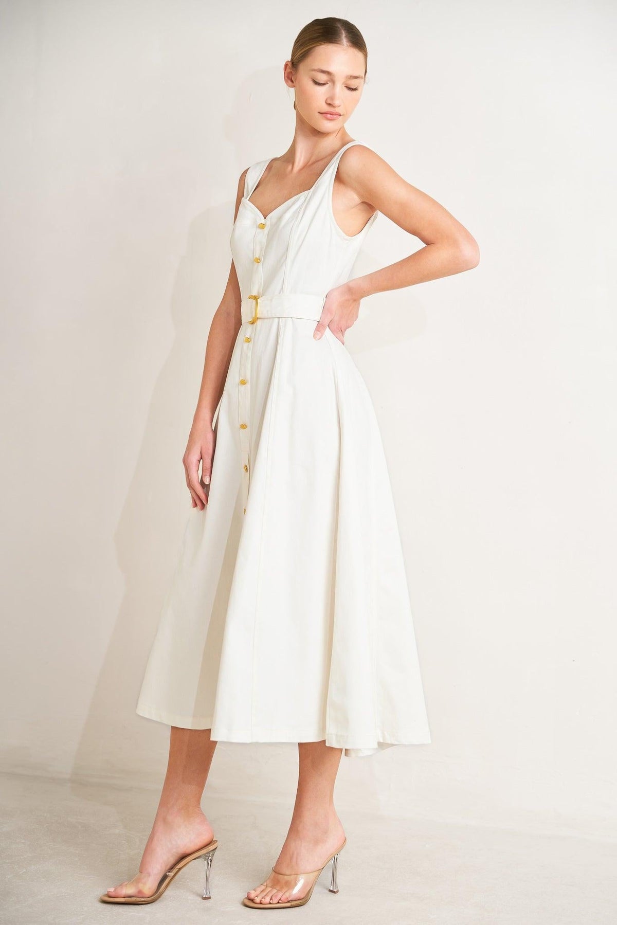 BELLA PORTOFINO WOVEN MIDI DRESS