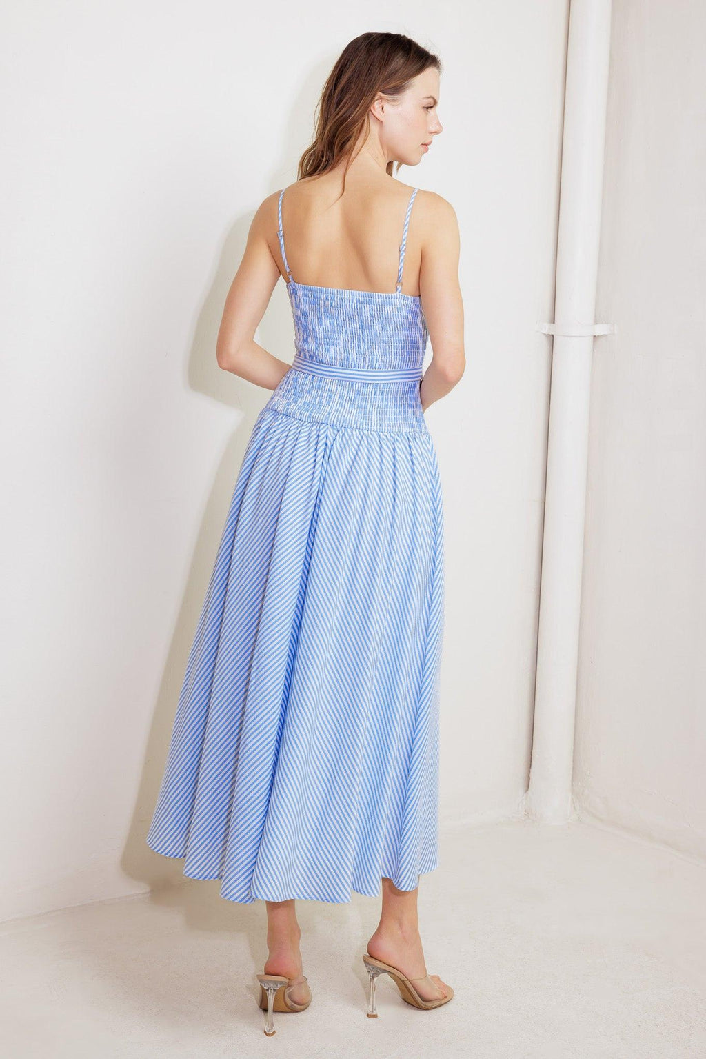 CITY BREEZE WOVEN MIDI DRESS