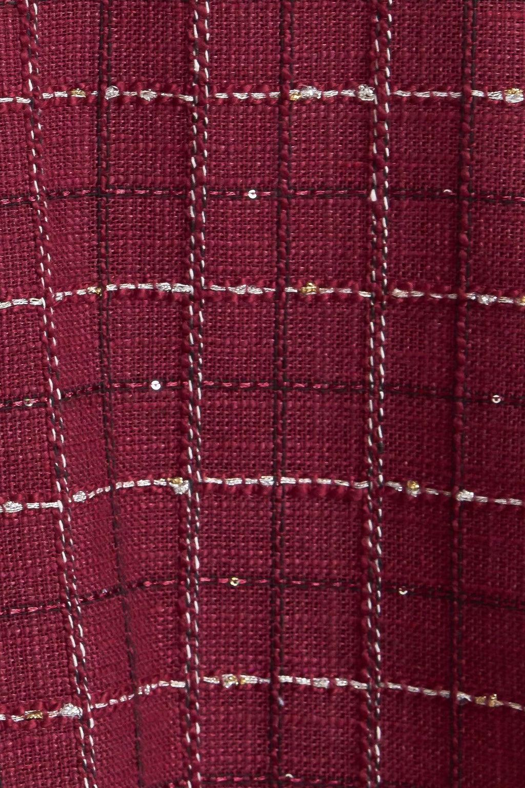 TWEED DOLL WINE WOVEN MINI DRESS