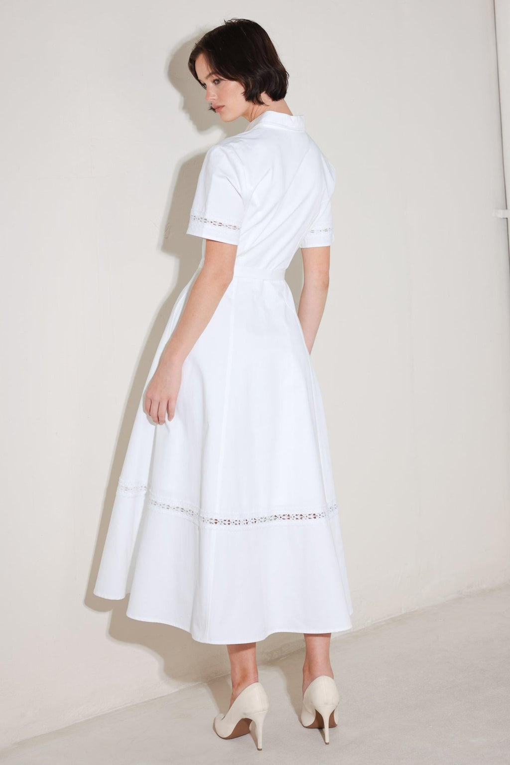 ELEGANT ENCOUNTER WOVEN MIDI DRESS