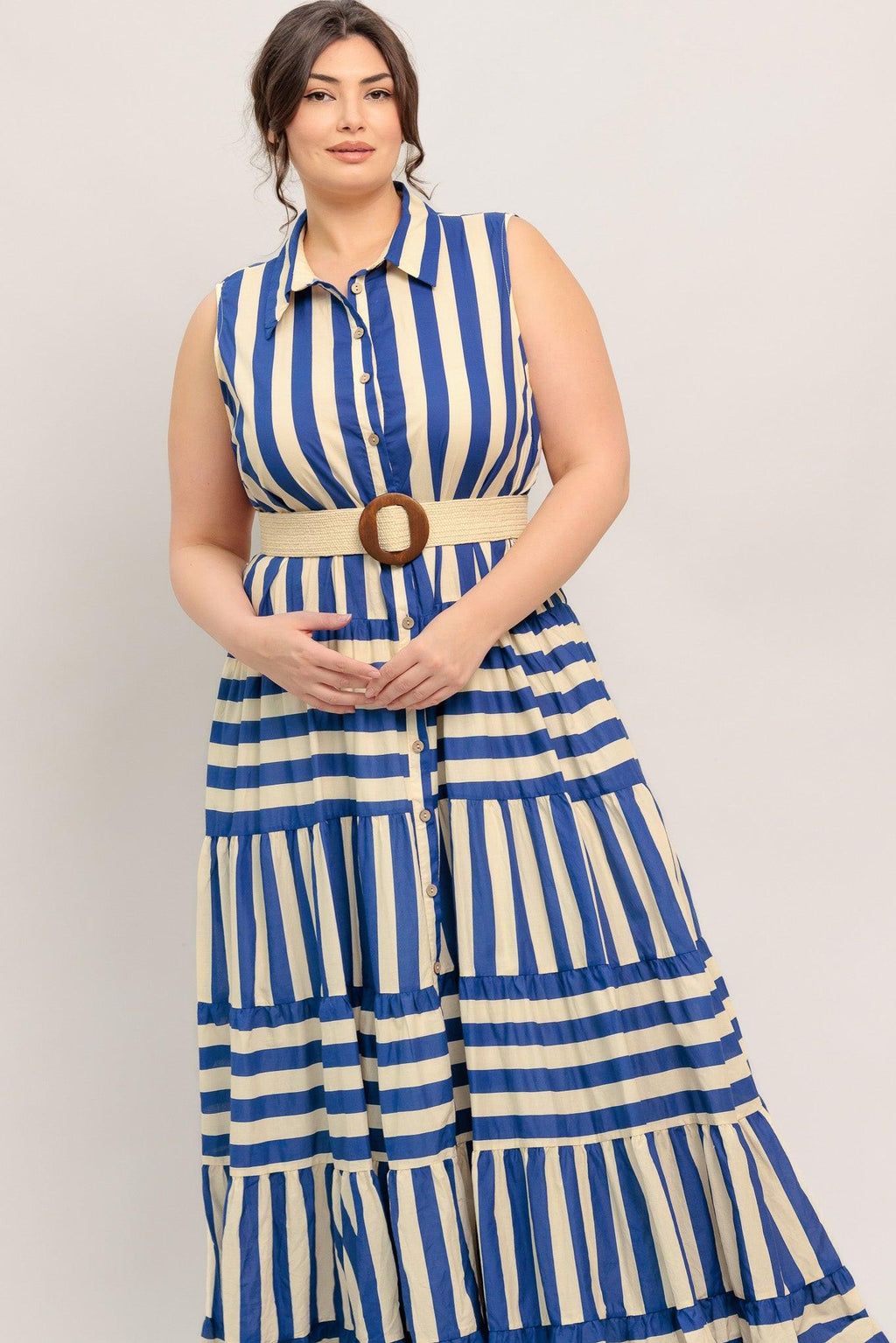 SUNSET BOARDWALK STRIP MAXI DRESS