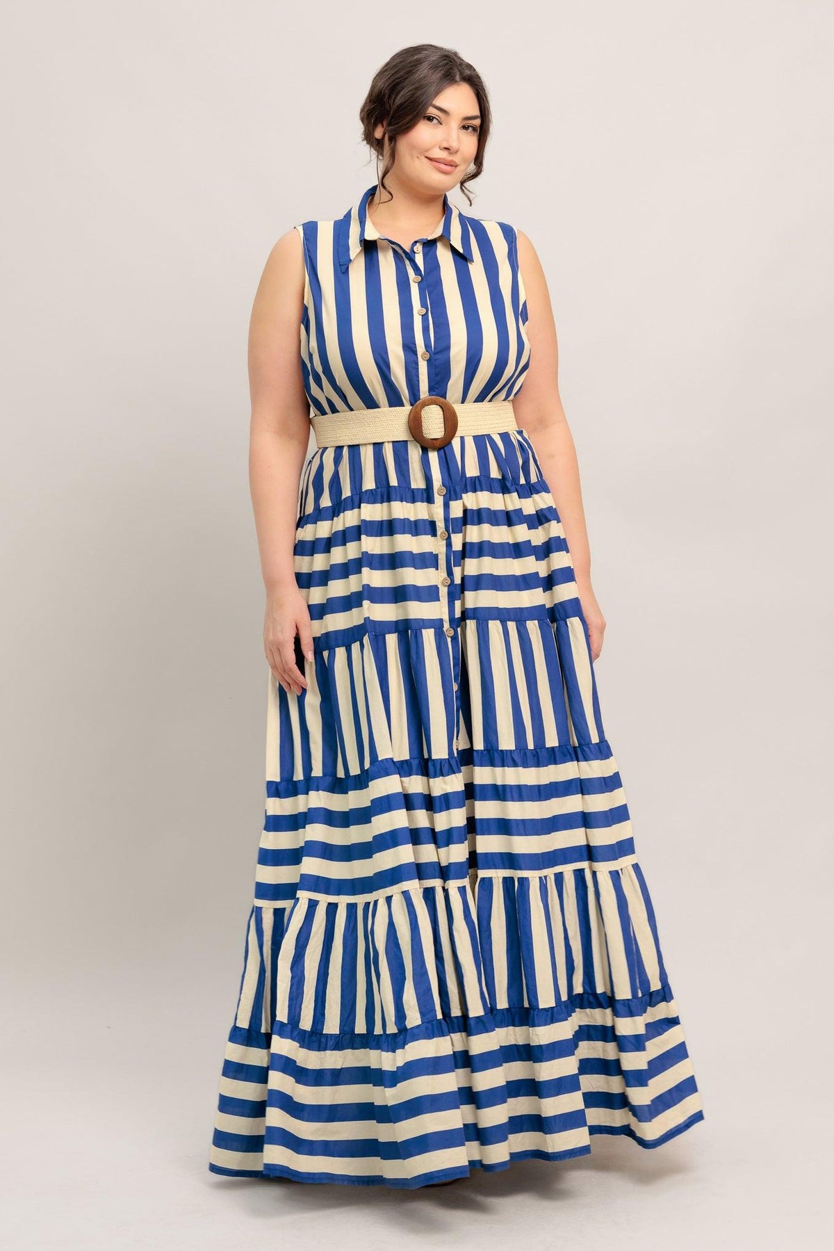 SUNSET BOARDWALK STRIP MAXI DRESS