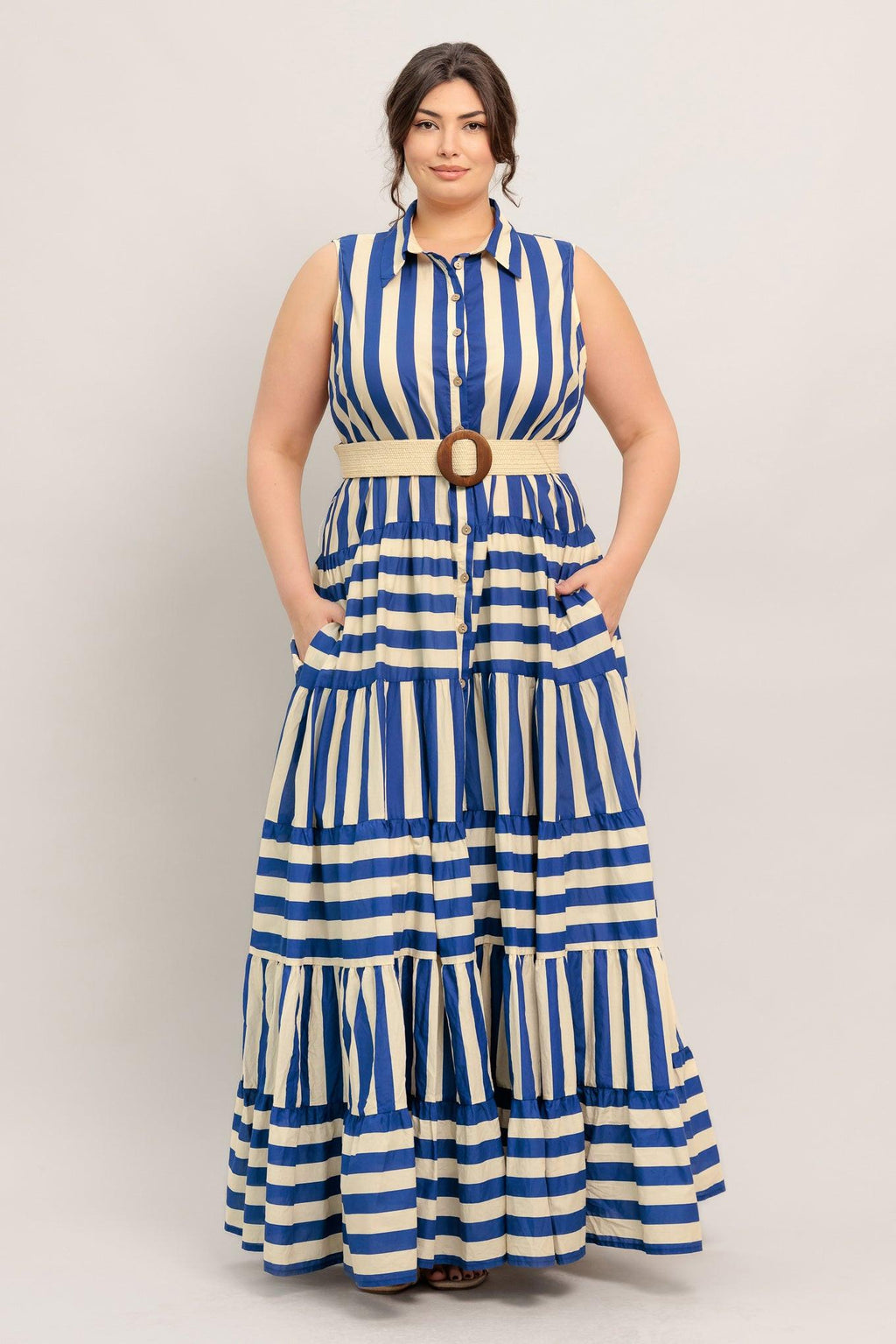 SUNSET BOARDWALK STRIP MAXI DRESS