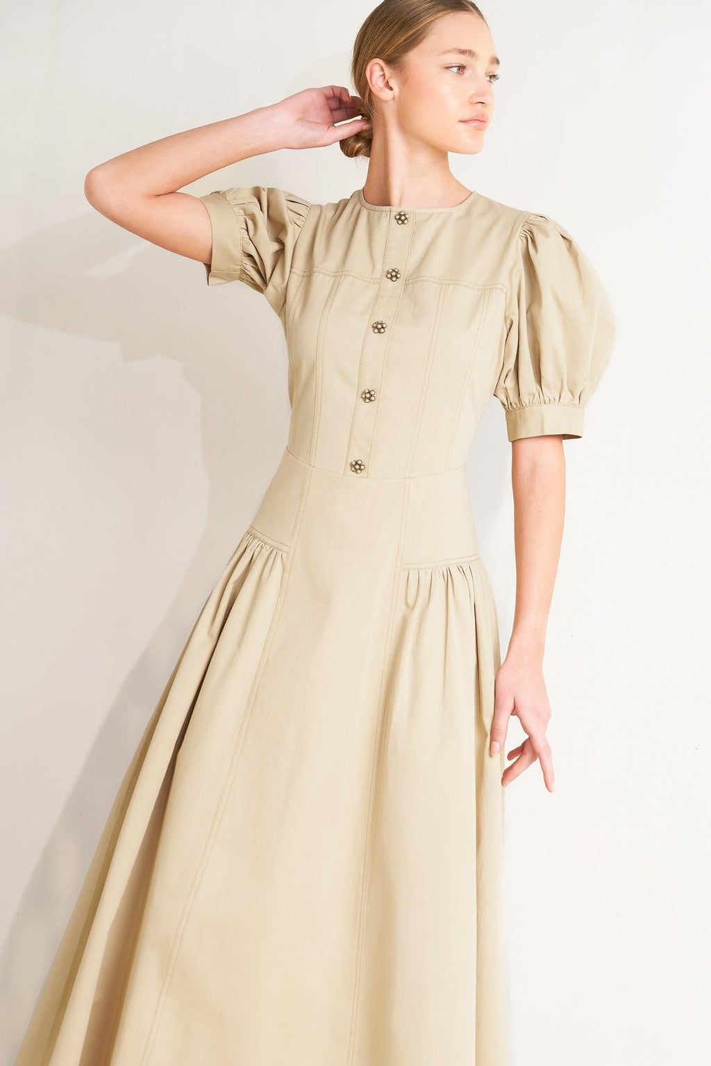 UNDERSTATED ICON WOVEN MIDI DRESS