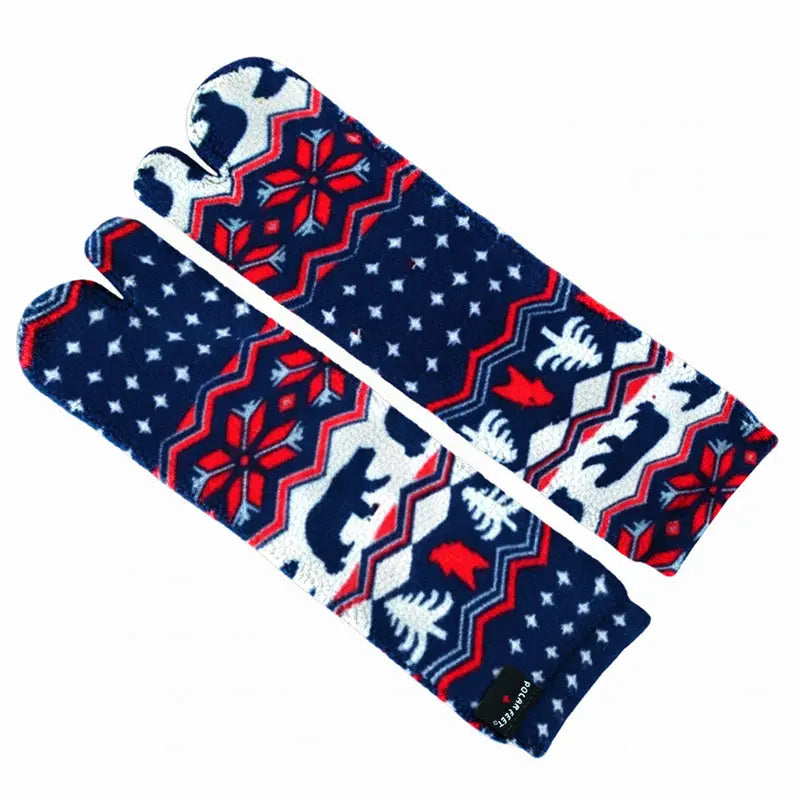 Polar Feet Fleece Tabi Socks - Polar Bear