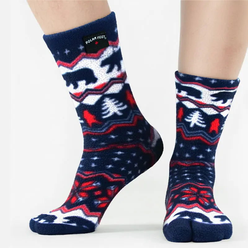 Polar Feet Fleece Tabi Socks - Polar Bear