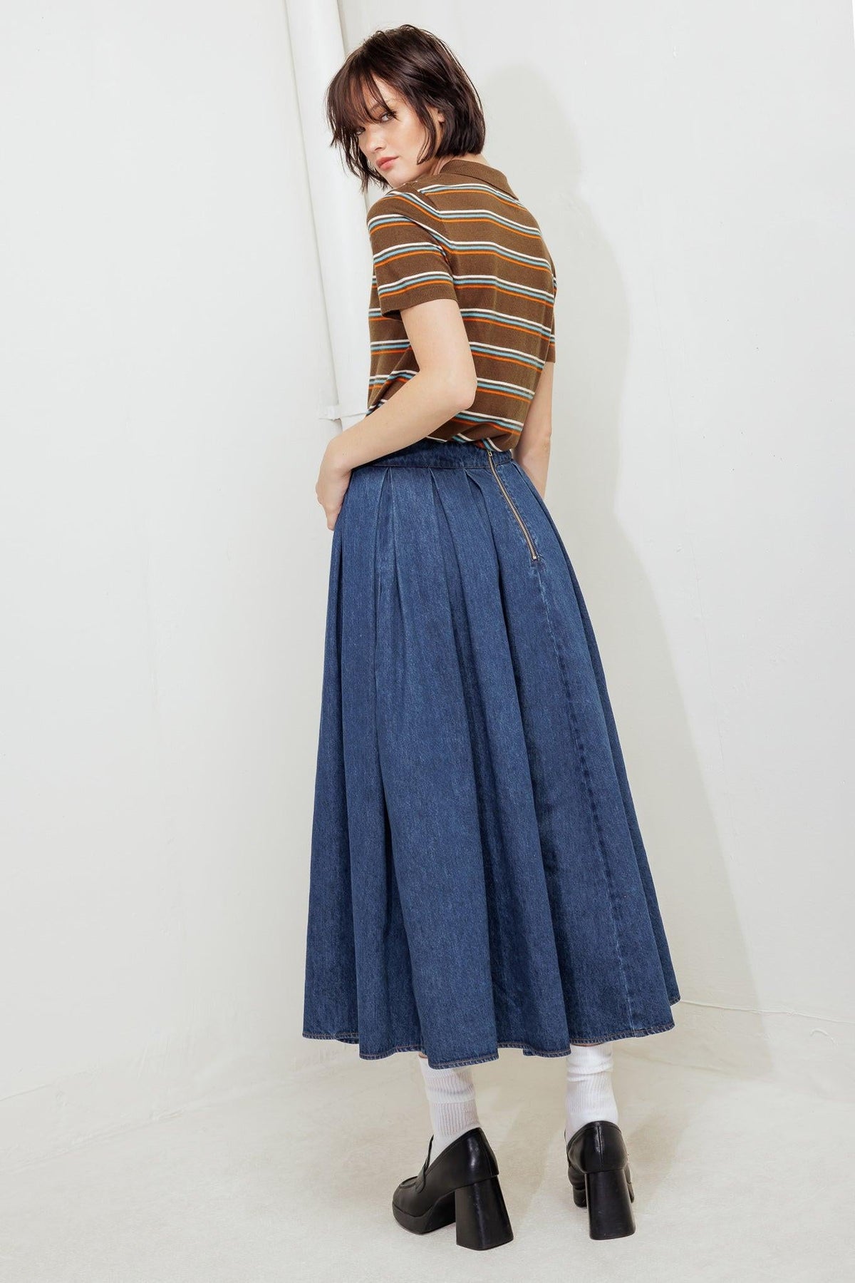 DEAR MOMENT DENIM FULL SKIRT