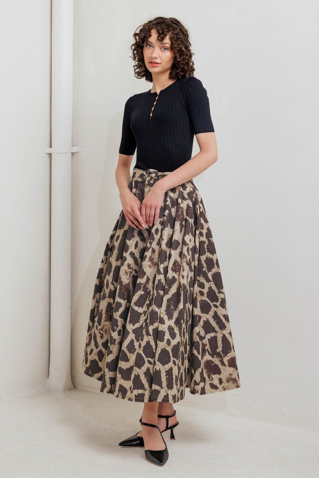 LEO LOVER WOVEN FULL MIDI SKIRT