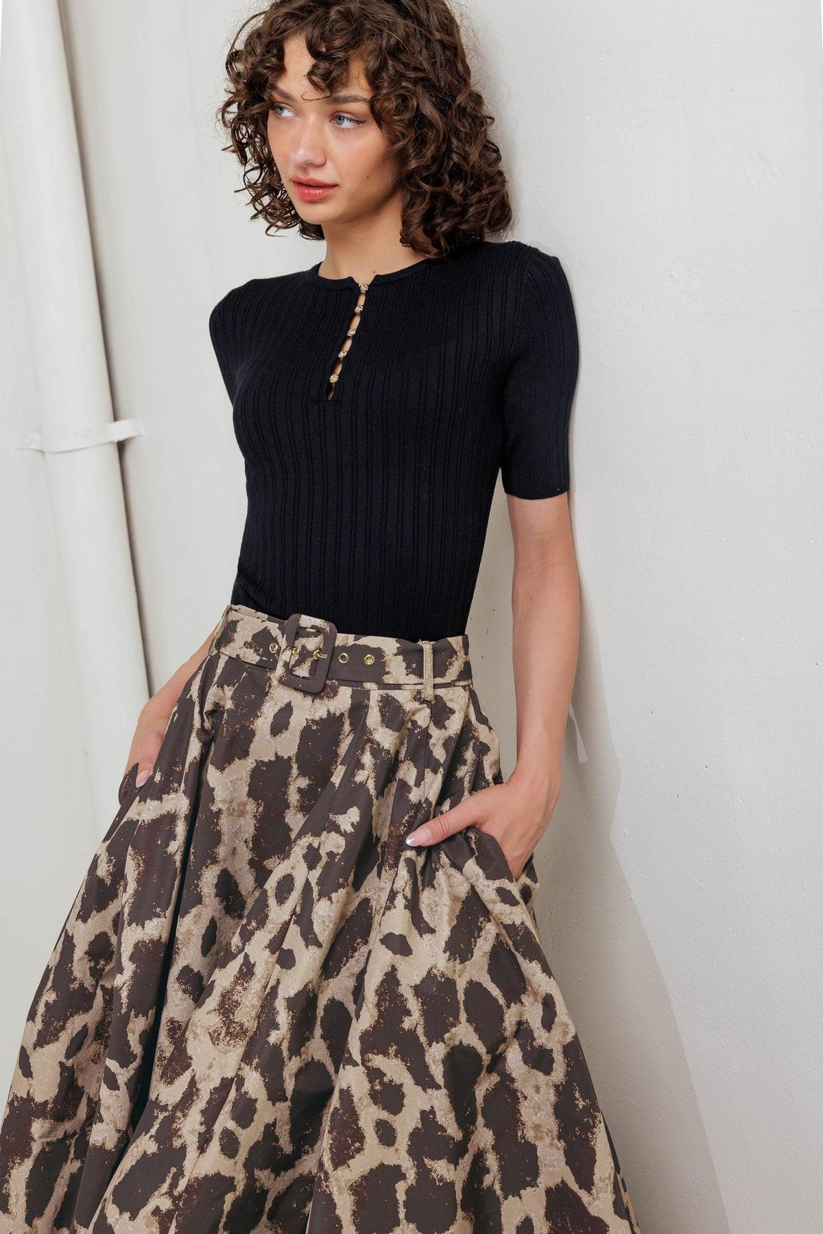 LEO LOVER WOVEN FULL MIDI SKIRT
