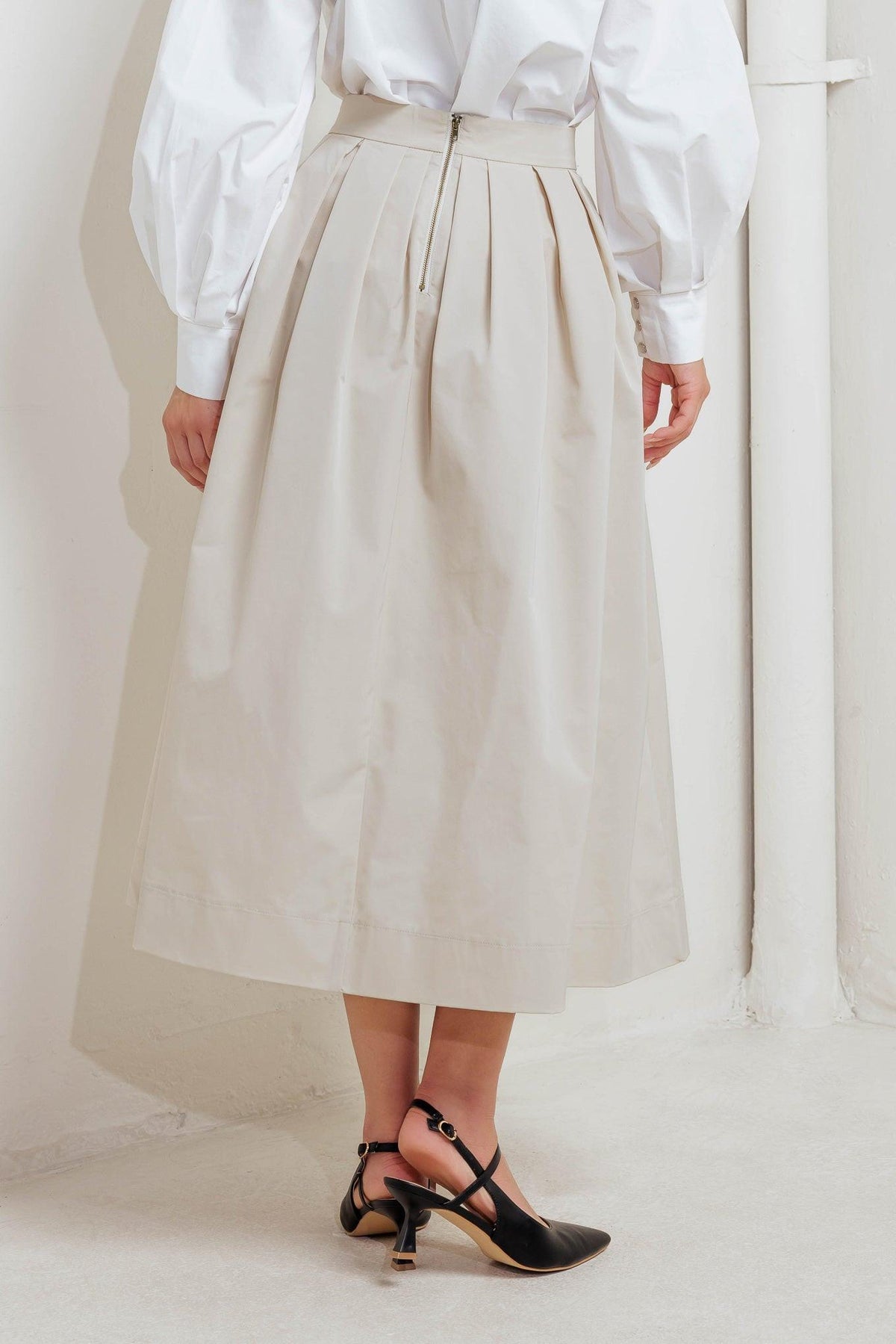 SOFT POEM WOVEN FULL MIDI SKIRT