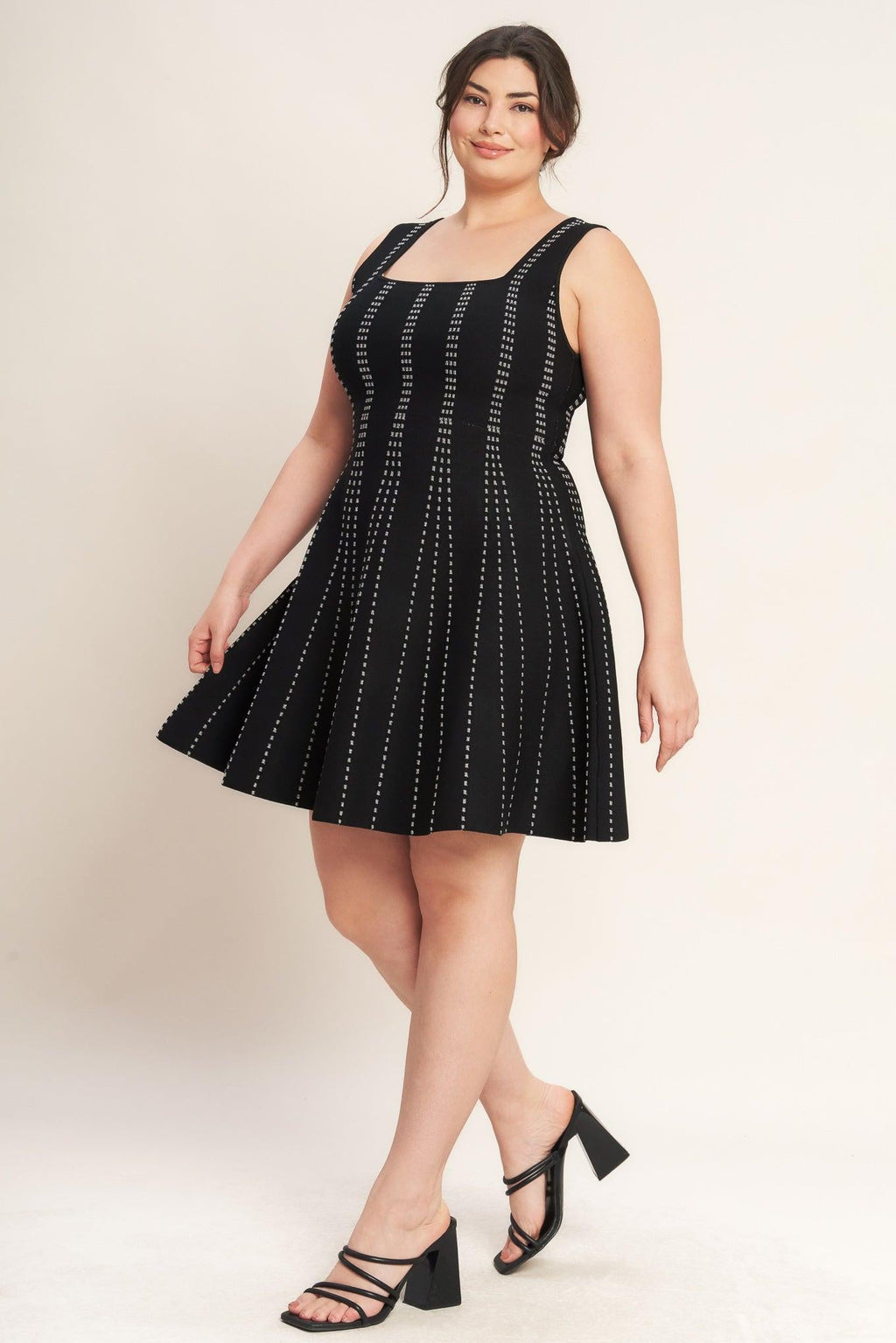 SUGAR STRIPE JACQUARD SWEATER MINI DRESS