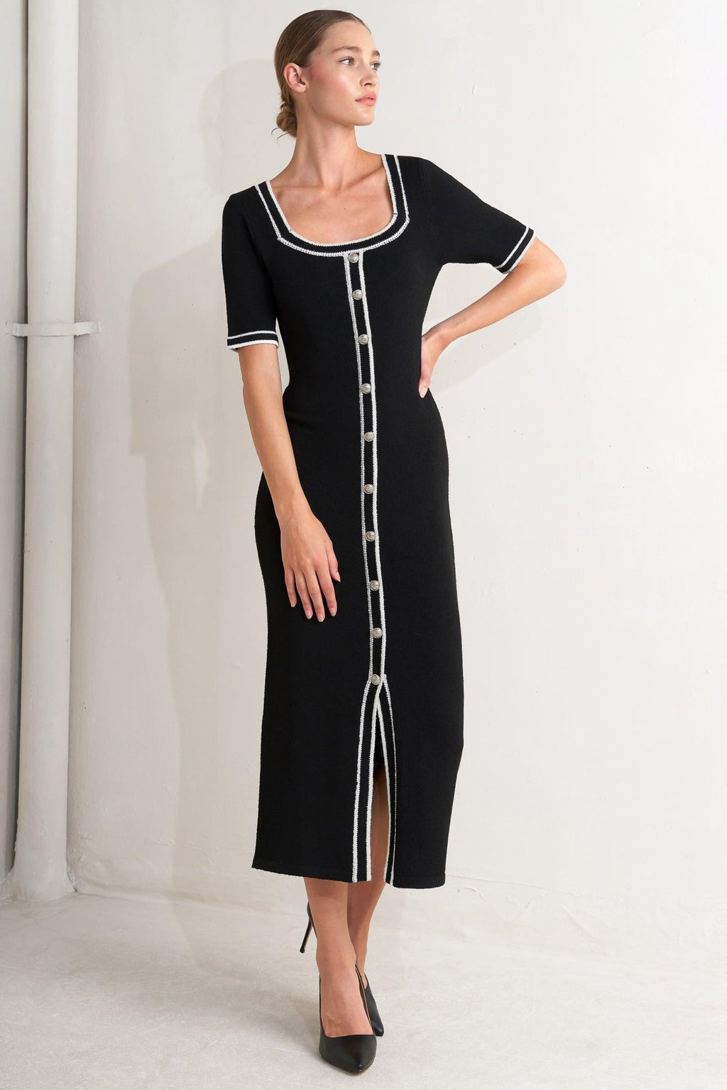 MODERN CLASSIC SWEATER KNIT MIDI DRESS