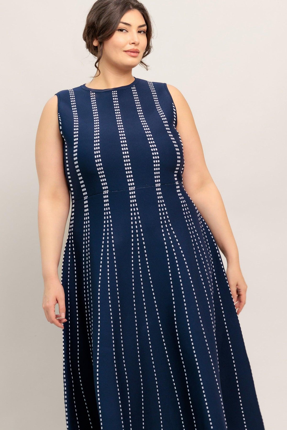 PERFECTLY POISED JACQUARD SWEATER MIDI DRESS