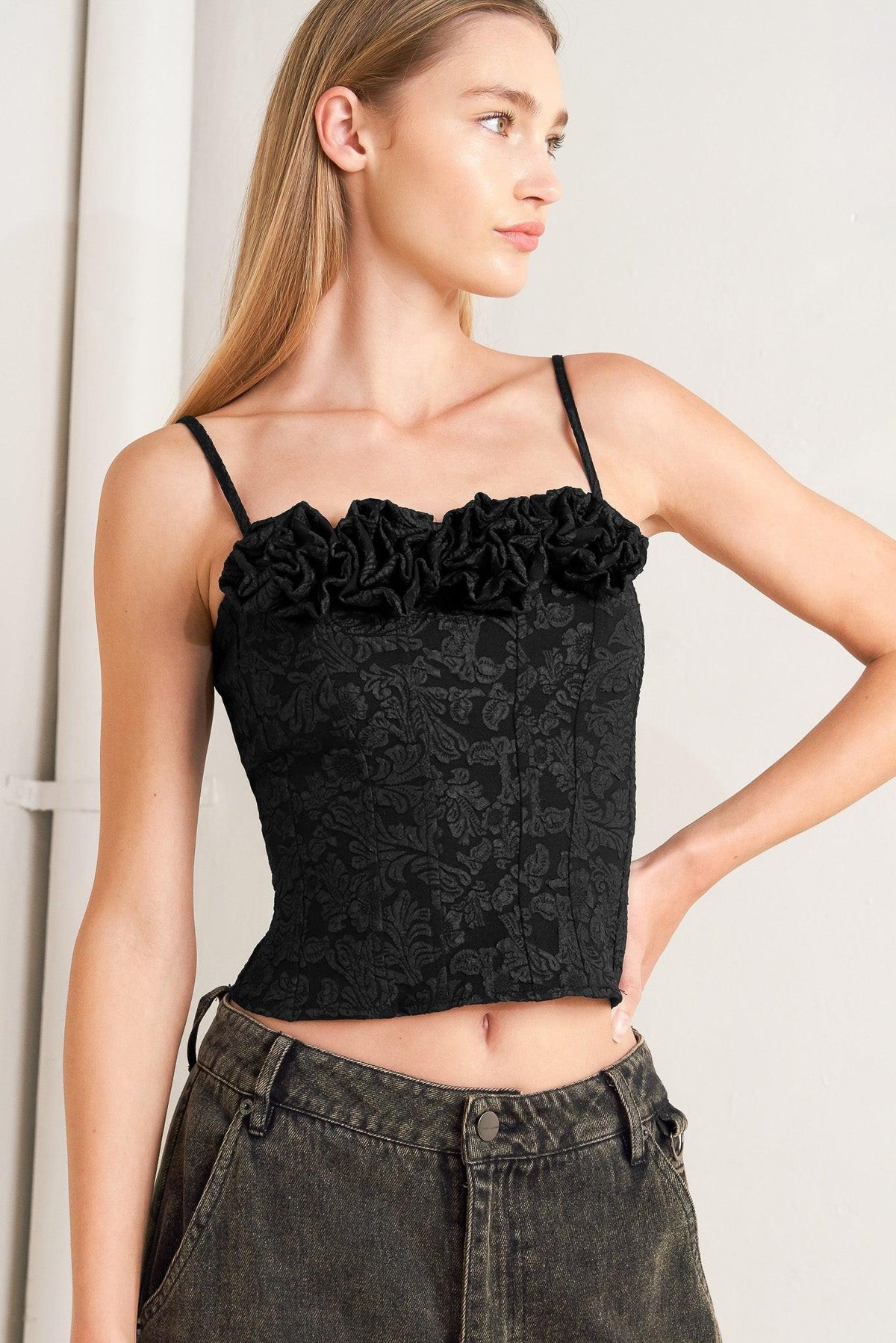 FOREVER DAYDREAMING WOVEN TOP