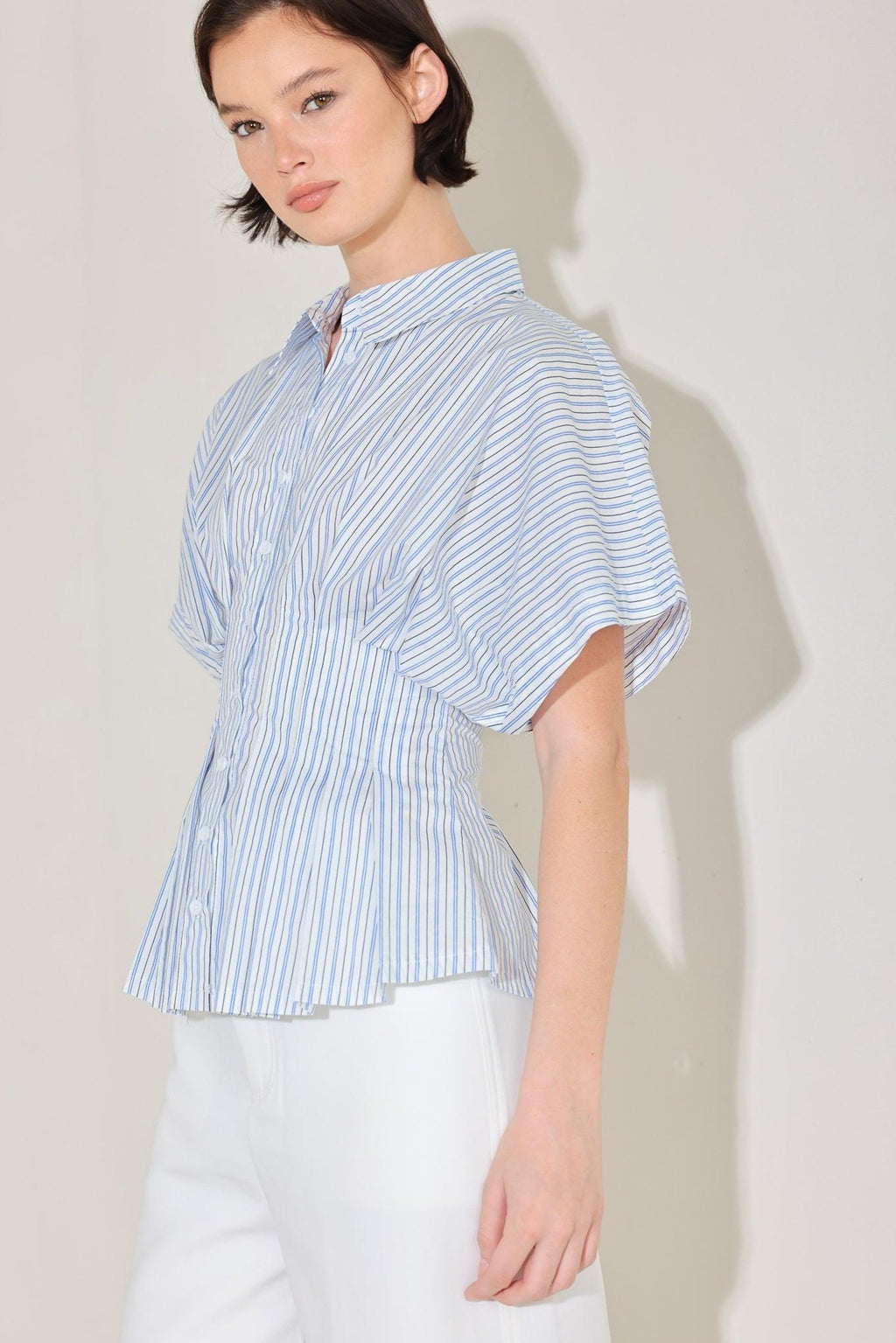 SKYLINE STRIPE WOVEN TOP