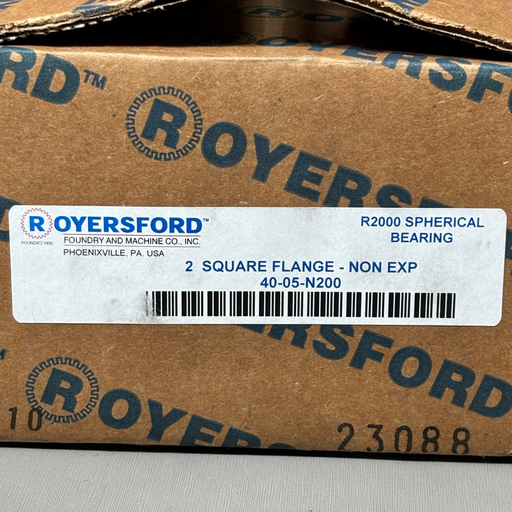 ROYERSFORD Spherical 4-Bolt Flange Bearing Non-Expansion 2" Red 40-05-N200