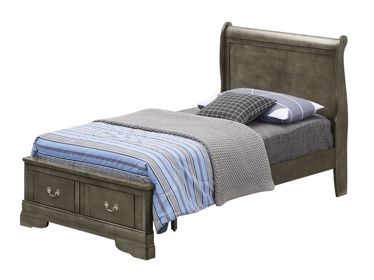 Elegant Traditional Twin Storage Bed