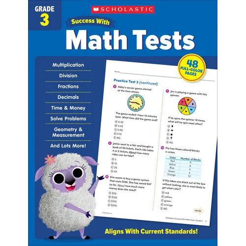 Scholastic Success with Math Tests Grade 3 Workbook - Paperback