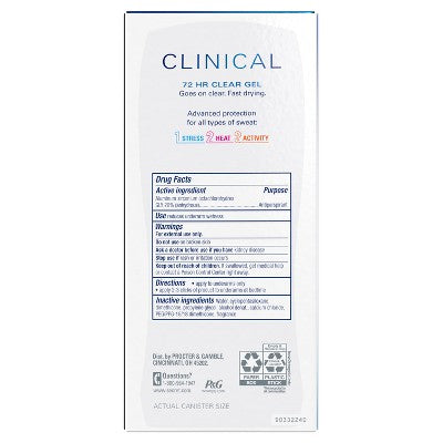 Secret Clinical Strength Clear Gel Antiperspirant & Deodorant for Women  2.6oz - Imperfect Box