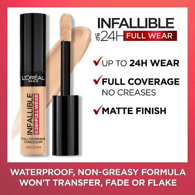 L'Oreal Paris Infallible Full Wear, Full Coverage 425 Chestnut 0.33 fl oz - Imperfect Container