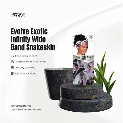 Evolve Products Wide Infinity Headband Snakeskin - New