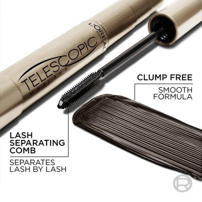 L'Oreal Paris Telescopic Original Lengthening Mascara 935 Carbon Black 0.27 fl oz - Imperfect Box