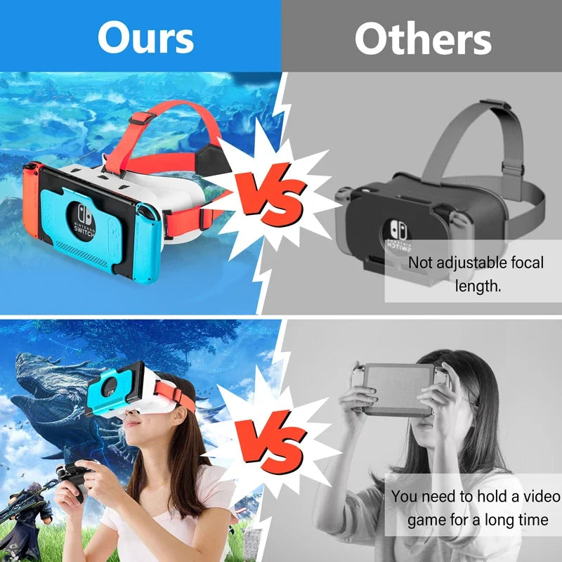 VR Viewing Headset | Adjustable Strap & Lens Settings | Compatible Switch VR Content