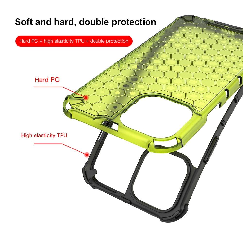 Ultra-Protective Phone Case Shockproof Case for iPhone 12 Mini 12 Pro 11 Pro Max 6s Plus Honeycomb Phone Cover for iPhone SE 7 8 XR XS Max Shock Absorption Protection Shockproof Soft Material Protective Case Suitable for iPhone