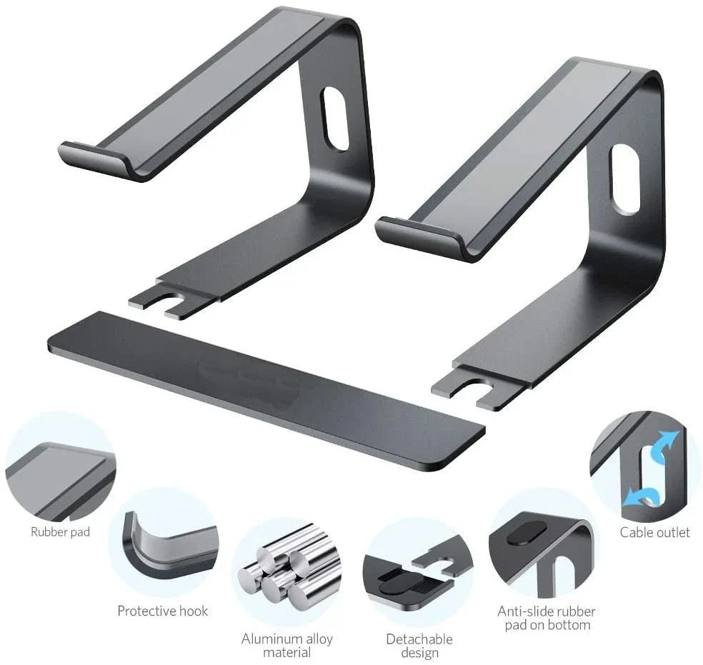 Jomaa Laptop Stand Ergonomic Aluminum Laptop Mount Computer Stand Detachable Laptop Riser Notebook Holder Stand Compatible