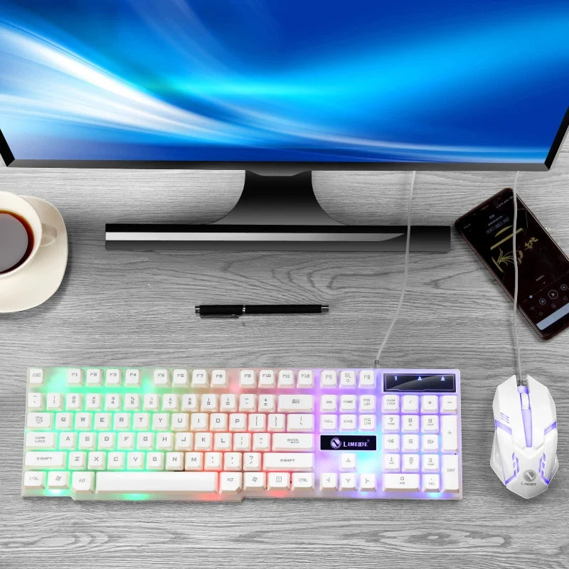 GTX300™ Wired RGB Gaming Keyboard & Mouse Combo – Rainbow LED Backlit, 104 Keys | FlipStylez LLC®