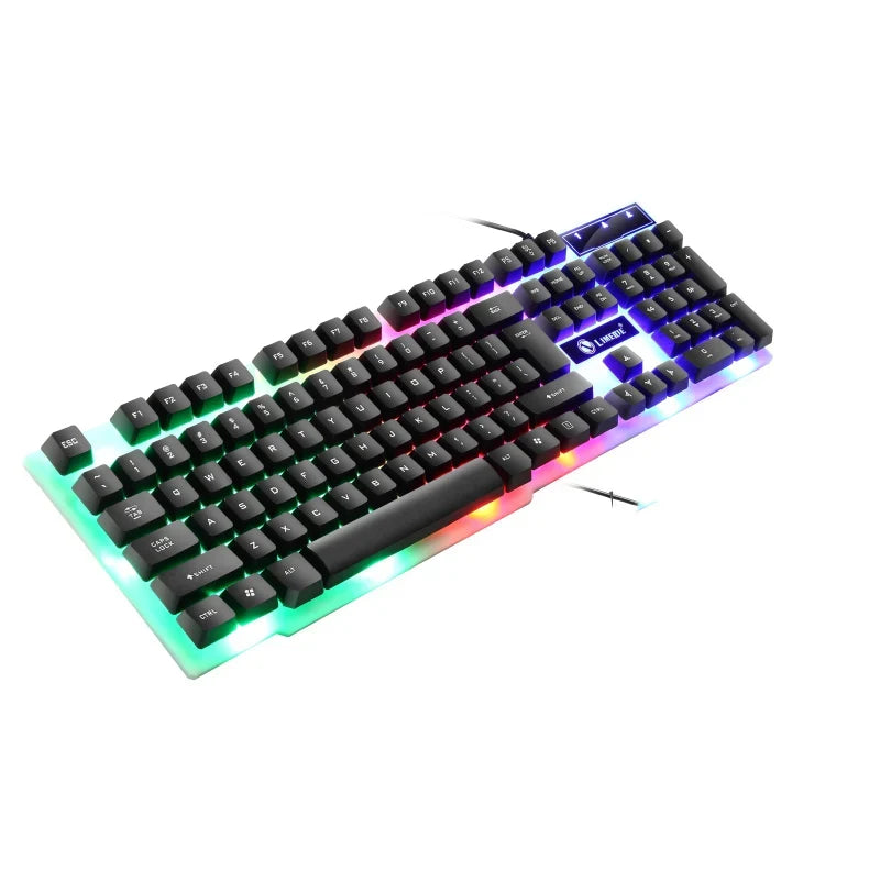 USB Wired Gaming Keyboard Mouse Set PC Rainbow Colorful LED Backlit  Gamer Gaming Mouse and Keyboard Combos Kit Home Office