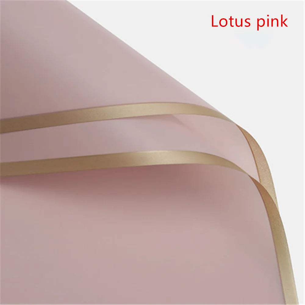 5pcs Flower Wrapping Paper with Golden Border