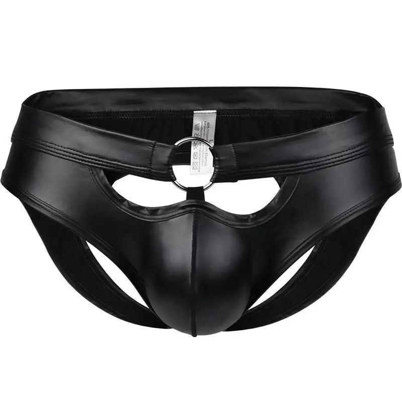 CLEVER-MENMODE Faux Leather Mens Briefs Erotic Underwear