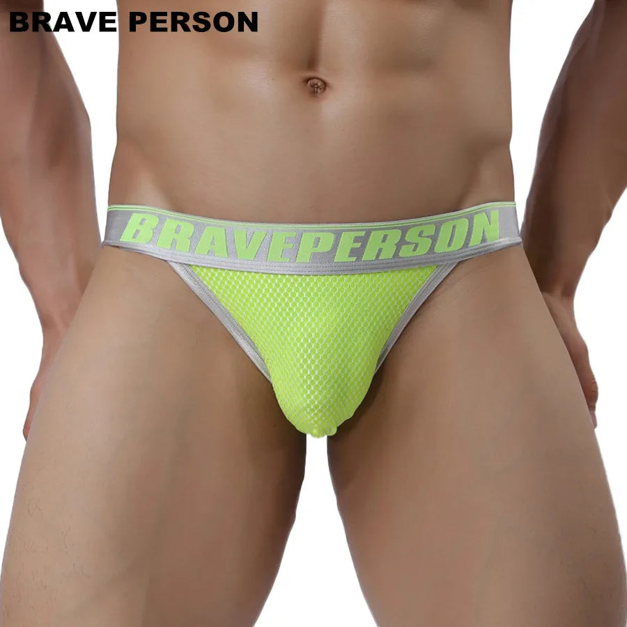 Brave Person Men’s Low-Waist Nylon Briefs – Breathable Underwear