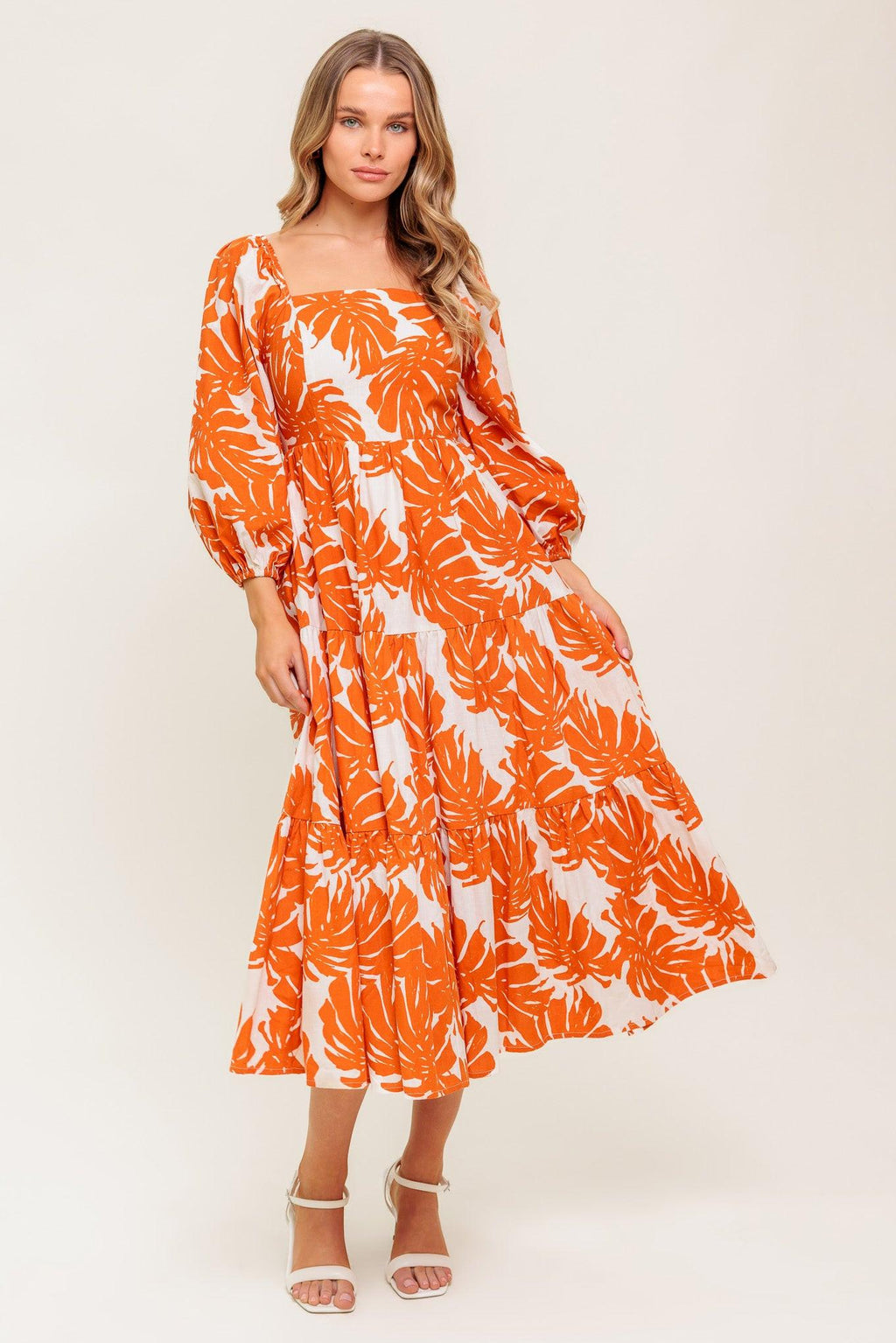 ALL THE DRAMA WOVEN MIDI DRESS