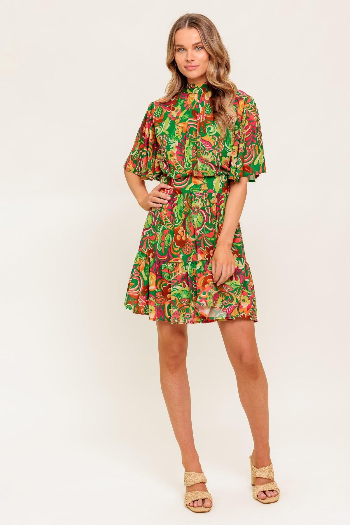 CLEAN AESTHETIC WOVEN MINI DRESS