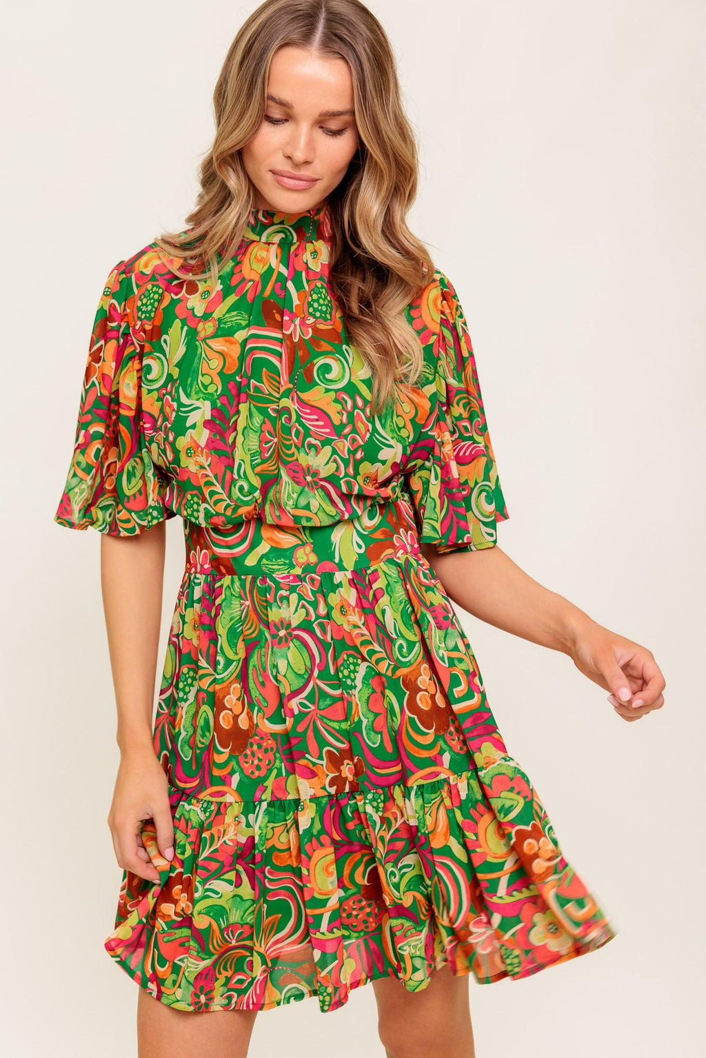 CLEAN AESTHETIC WOVEN MINI DRESS