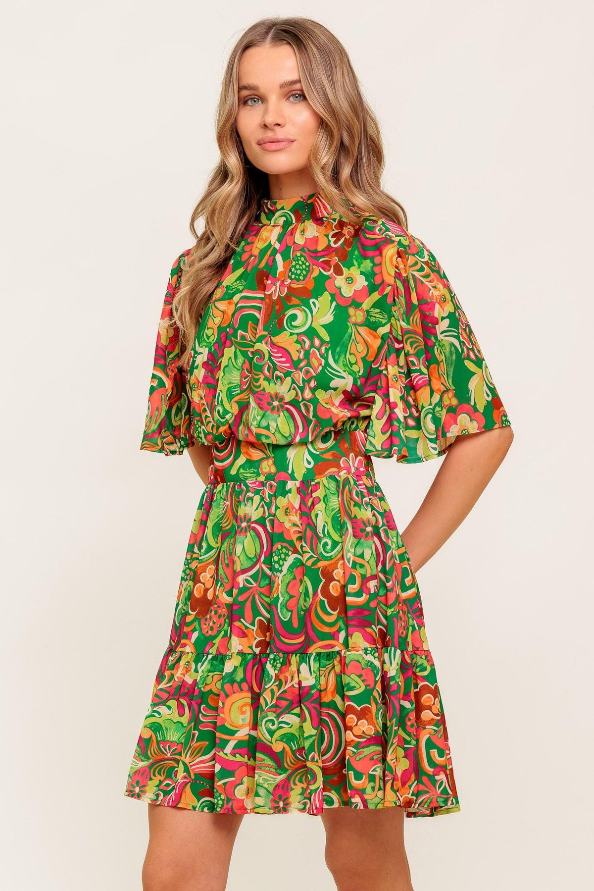 CLEAN AESTHETIC WOVEN MINI DRESS