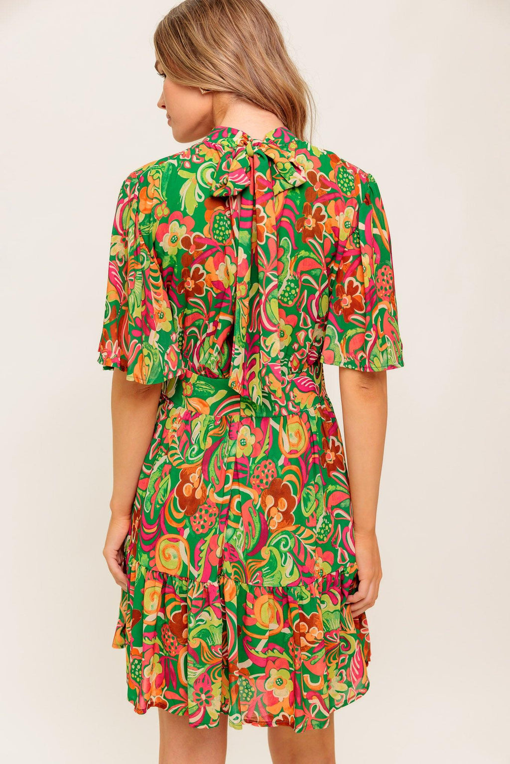 CLEAN AESTHETIC WOVEN MINI DRESS