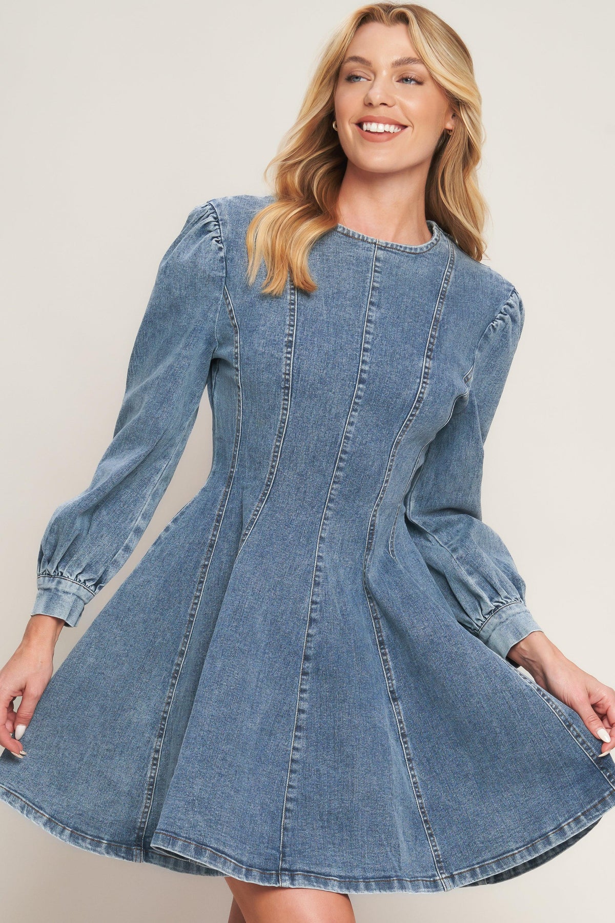 YOUR SWEETIE DENIM MINI DRESS