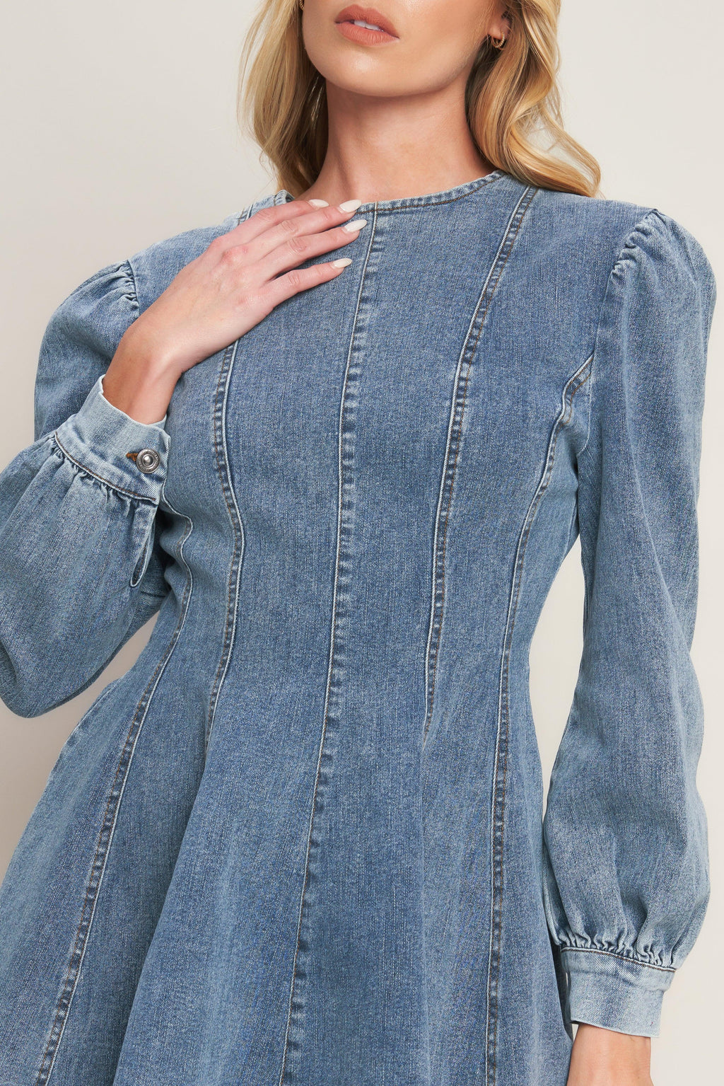 YOUR SWEETIE DENIM MINI DRESS