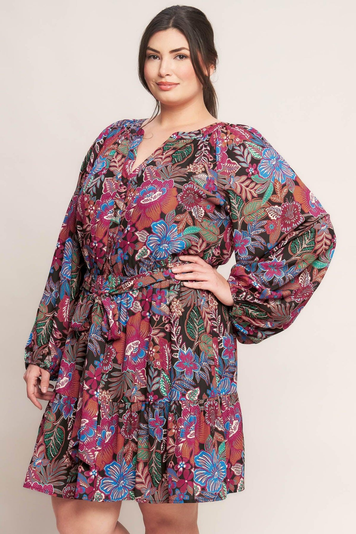 FLORAL BLISS WOVEN MINI DRESS