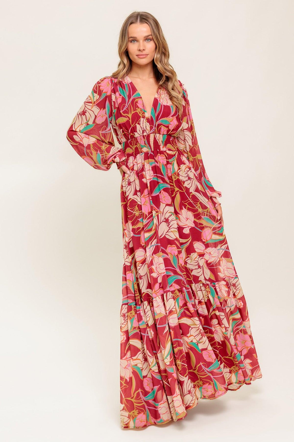 AMAZING PRESENCE WOVEN MAXI DRESS